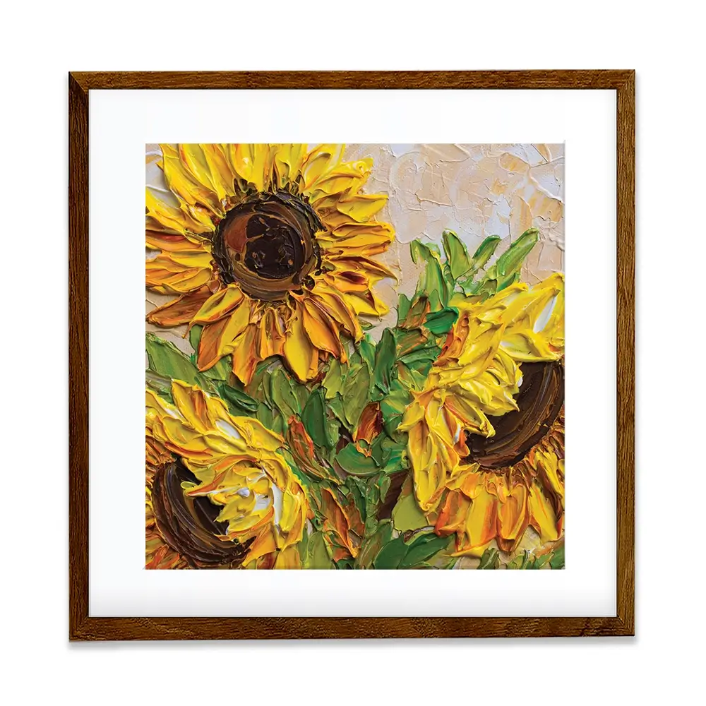 Sunflowers Warmth Square Framed Art Print Sunflowers Warmth Square Framed Art Print wall art product Olga Tkachyk