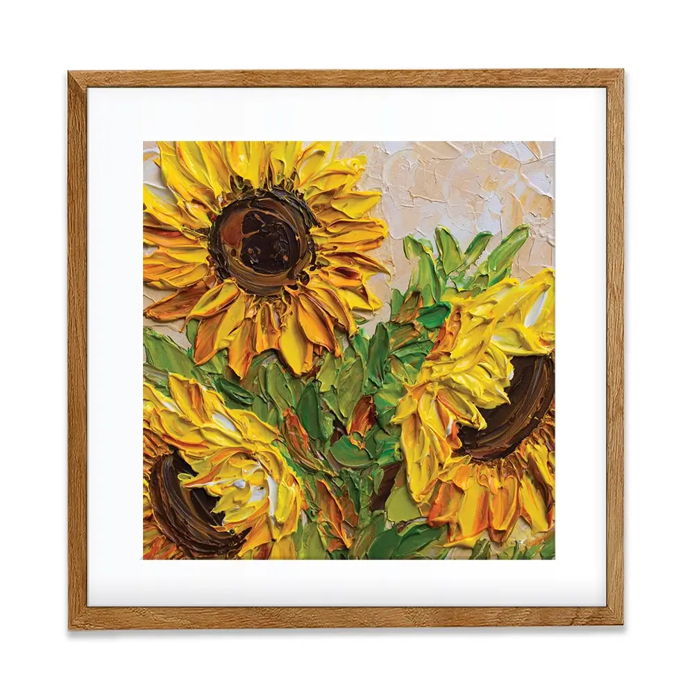 Sunflowers Warmth Square Framed Art Print Sunflowers Warmth Square Framed Art Print wall art product Olga Tkachyk