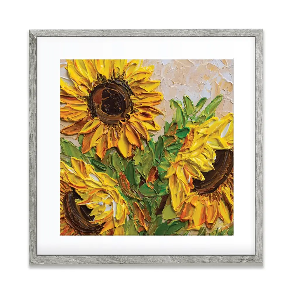 Sunflowers Warmth Square Framed Art Print Sunflowers Warmth Square Framed Art Print wall art product Olga Tkachyk