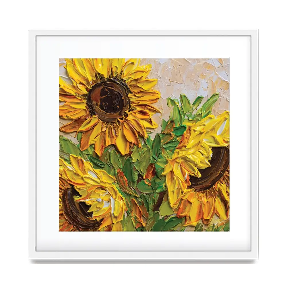 Sunflowers Warmth Square Framed Art Print Sunflowers Warmth Square Framed Art Print wall art product Olga Tkachyk