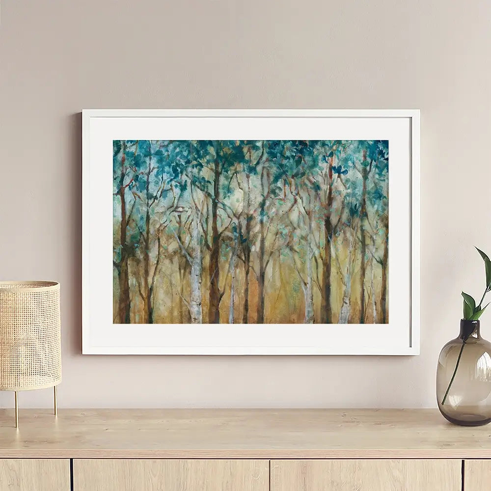 Sunlit Grove With Birch Framed Art Print Sunlit Grove With Birch Framed Art Print wall art product Carol Robinson