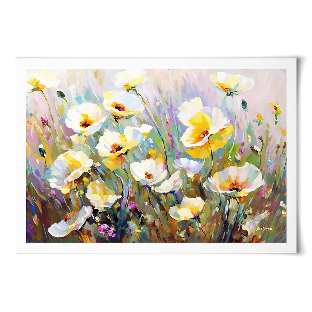 Sunlit Petals Embrace Art Print Sunlit Petals Embrace Art Print wall art product Leon Devenice