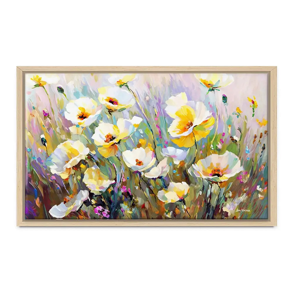 Sunlit Petals Embrace Canvas Print Sunlit Petals Embrace Canvas Print wall art product Leon Devenice