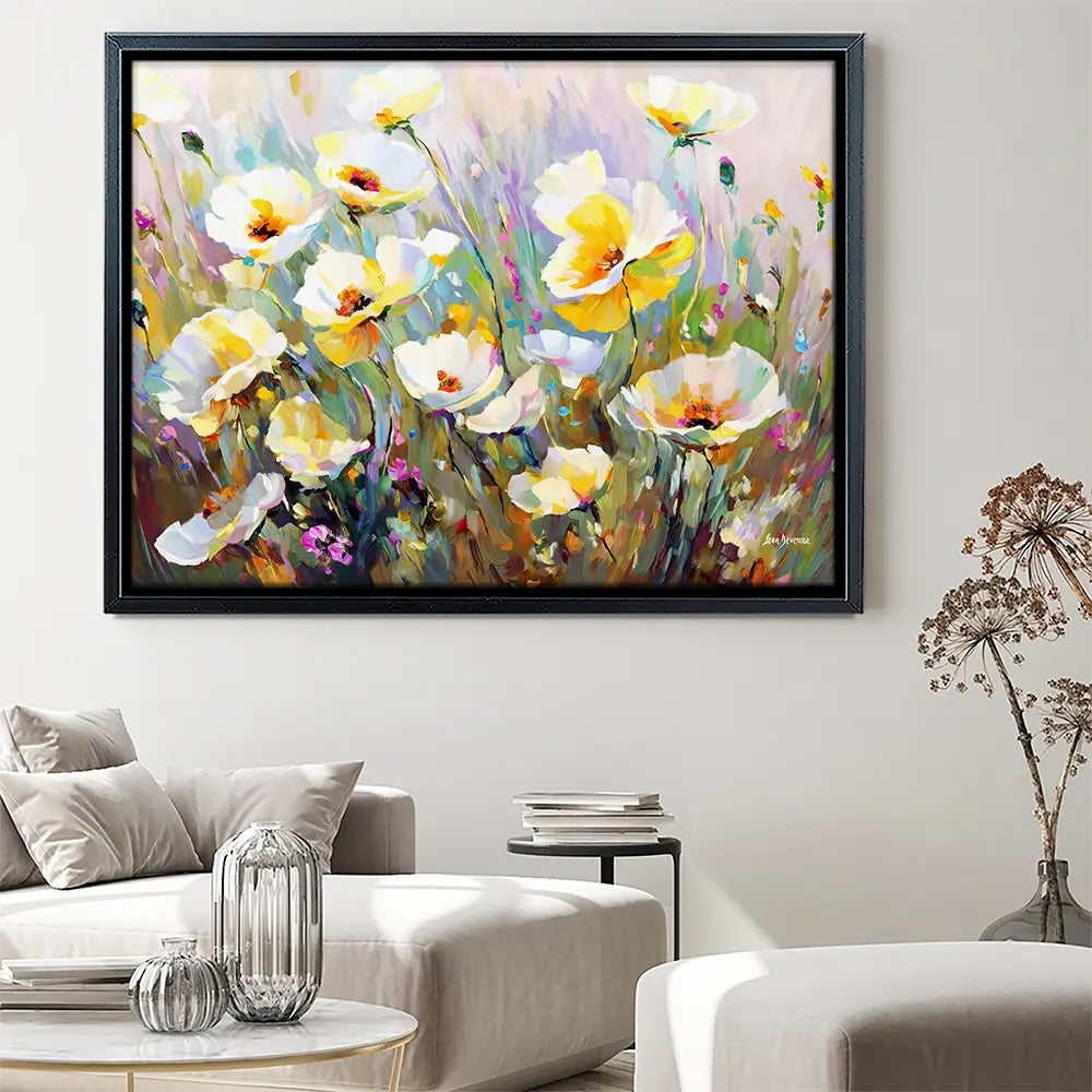Sunlit Petals Embrace Canvas Print Sunlit Petals Embrace Canvas Print wall art product Leon Devenice