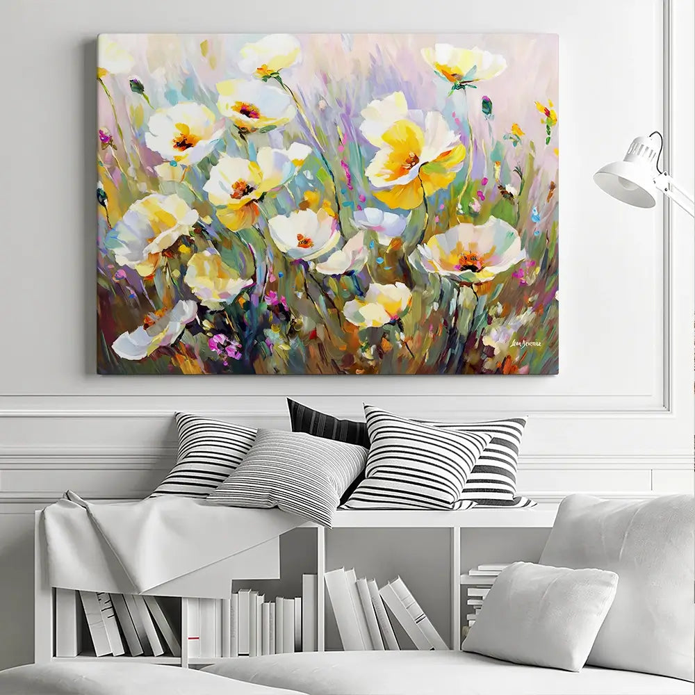 Sunlit Petals Embrace Canvas Print Sunlit Petals Embrace Canvas Print wall art product Leon Devenice