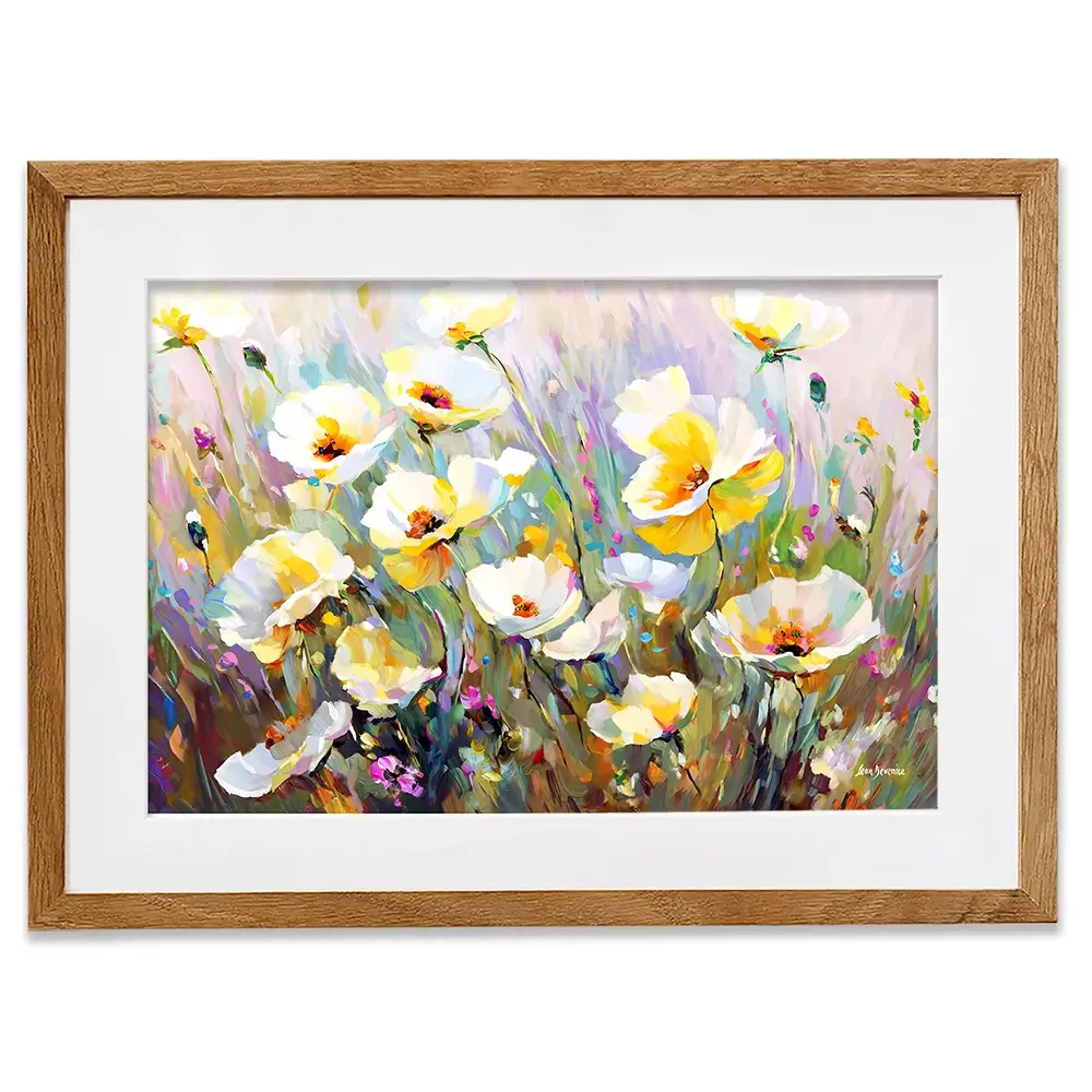 Sunlit Petals Embrace Framed Art Print Sunlit Petals Embrace Framed Art Print wall art product Leon Devenice
