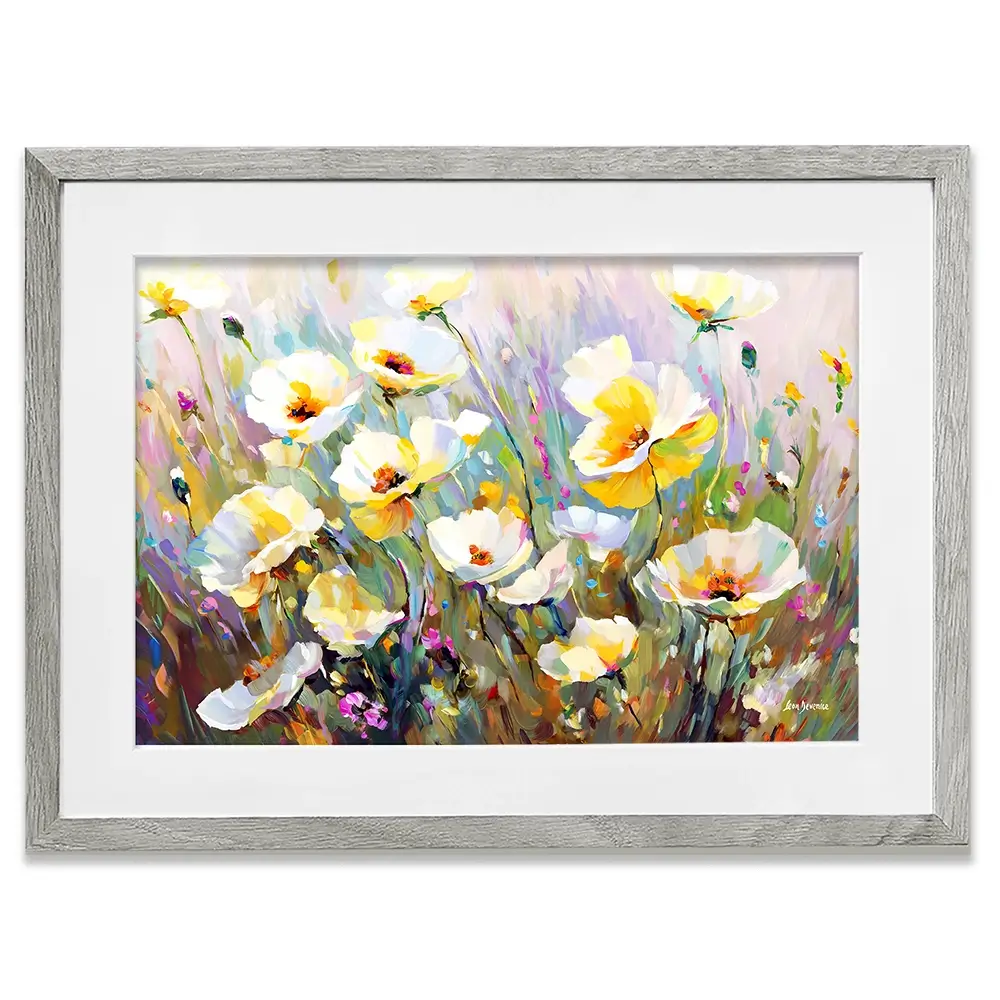 Sunlit Petals Embrace Framed Art Print Sunlit Petals Embrace Framed Art Print wall art product Leon Devenice