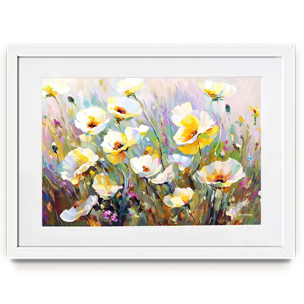 Sunlit Petals Embrace Framed Art Print Sunlit Petals Embrace Framed Art Print wall art product Leon Devenice