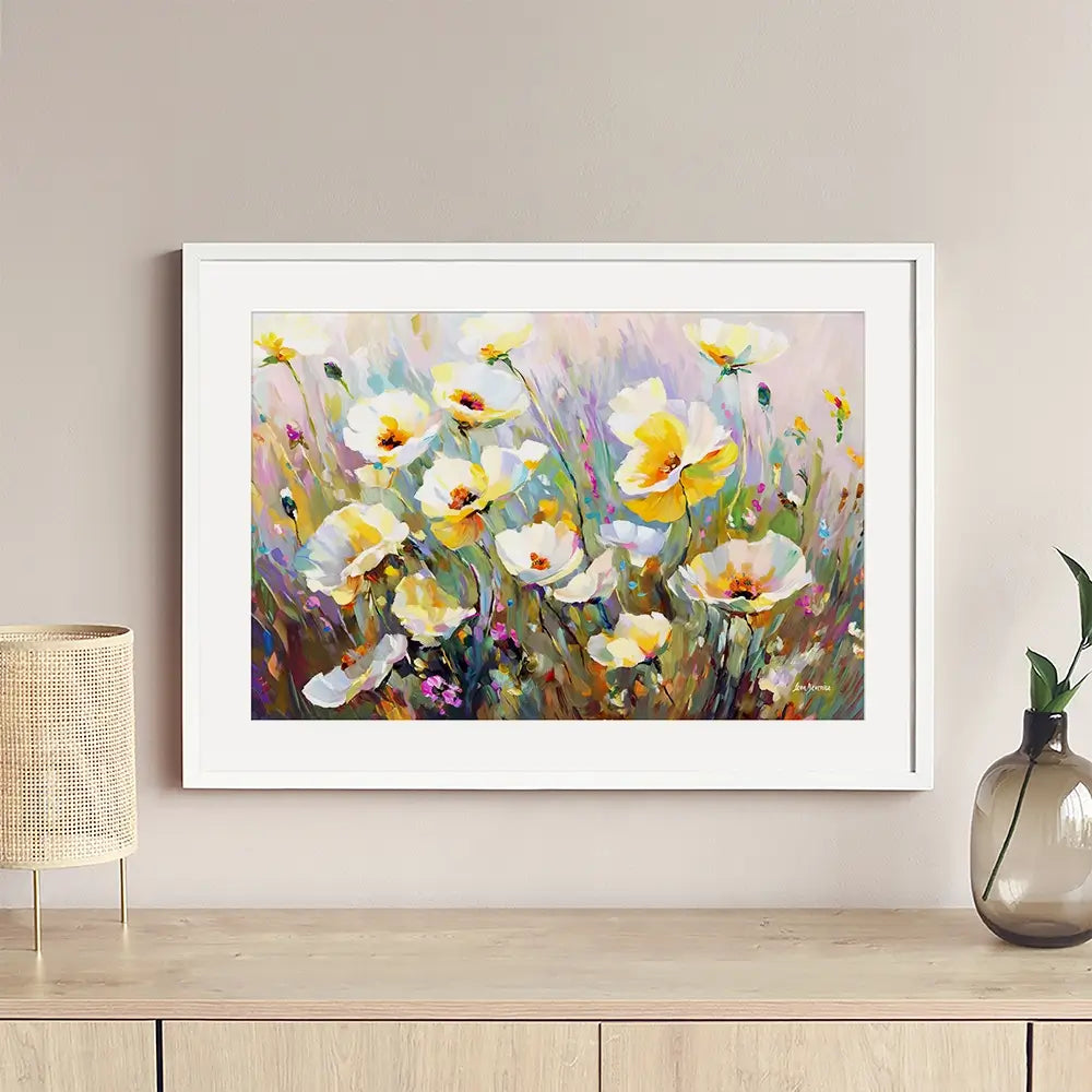 Sunlit Petals Embrace Framed Art Print Sunlit Petals Embrace Framed Art Print wall art product Leon Devenice