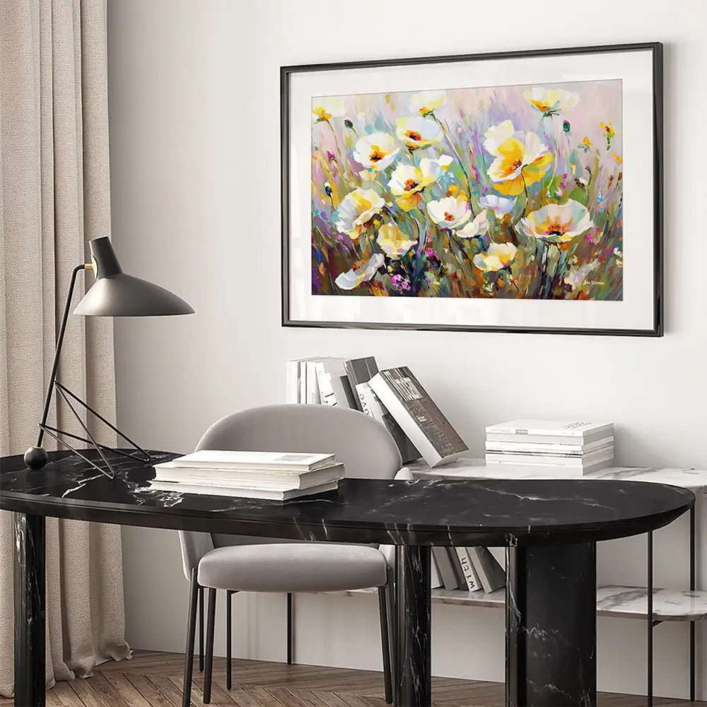 Sunlit Petals Embrace Framed Art Print Sunlit Petals Embrace Framed Art Print wall art product Leon Devenice