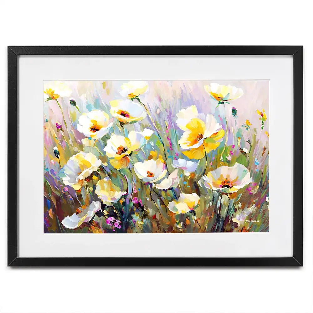 Sunlit Petals Embrace Framed Art Print Sunlit Petals Embrace Framed Art Print wall art product Leon Devenice