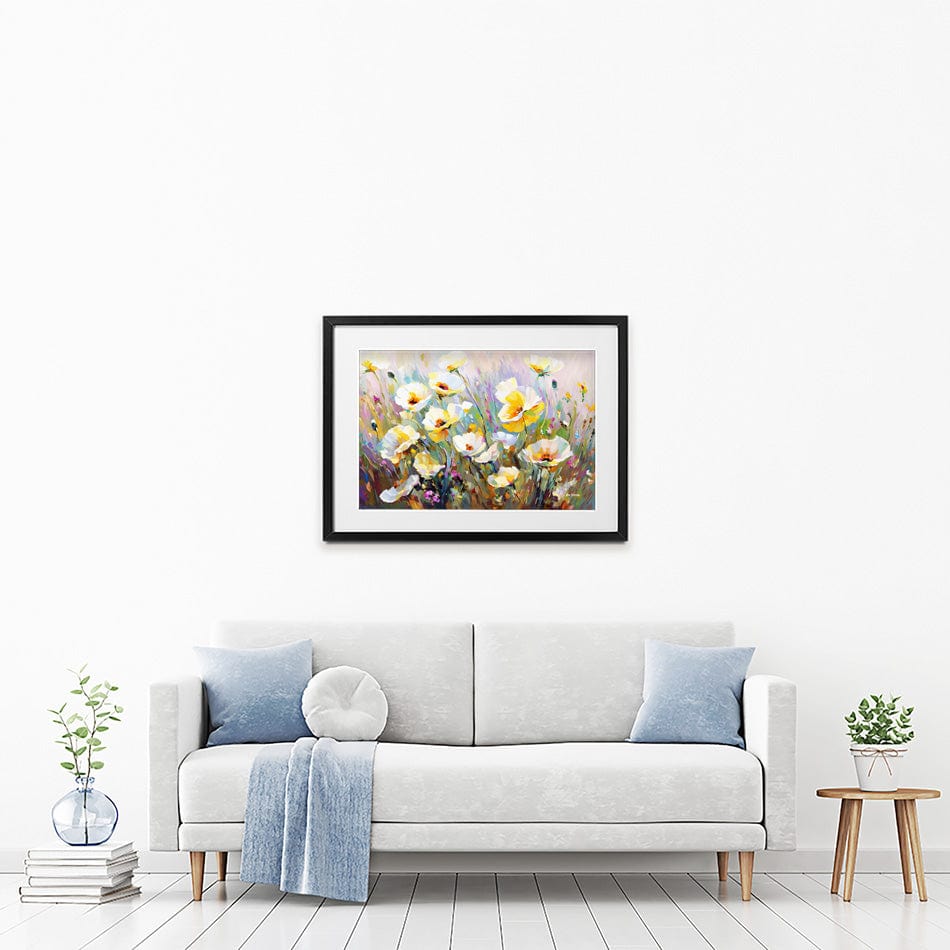 Sunlit Petals Embrace Framed Art Print wall art product Leon Devenice