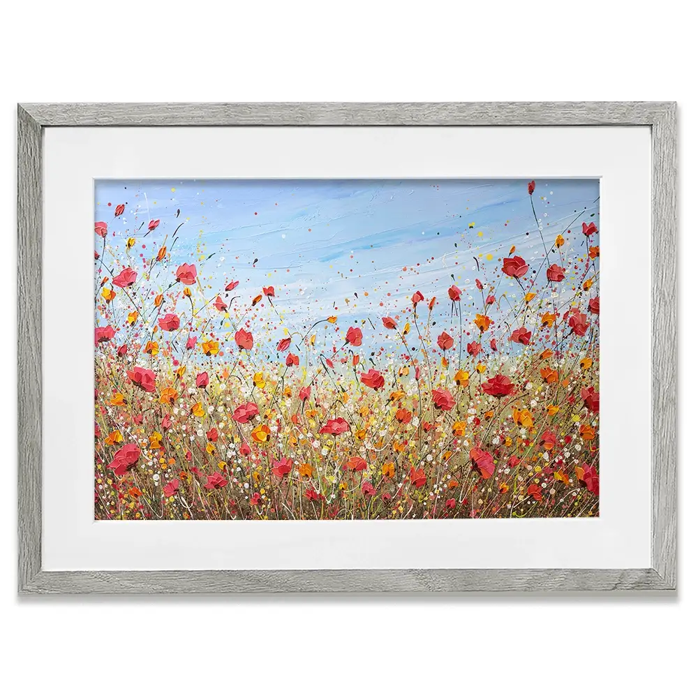Sunlit Poppies Framed Art Print Sunlit Poppies Framed Art Print wall art product Olga Tkachyk