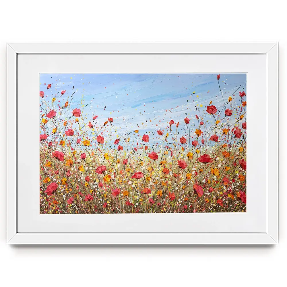 Sunlit Poppies Framed Art Print Sunlit Poppies Framed Art Print wall art product Olga Tkachyk