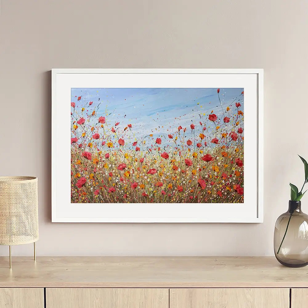 Sunlit Poppies Framed Art Print Sunlit Poppies Framed Art Print wall art product Olga Tkachyk