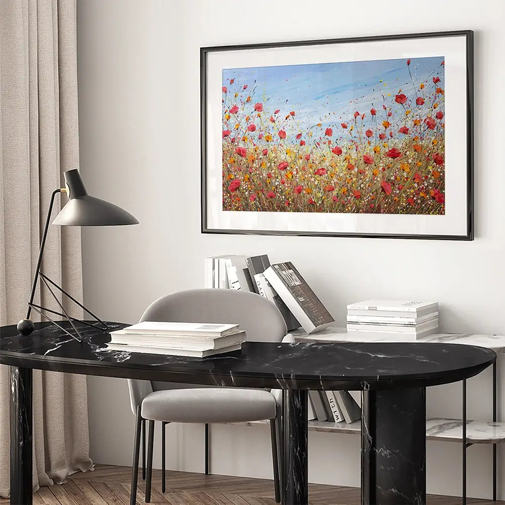 Sunlit Poppies Framed Art Print Sunlit Poppies Framed Art Print wall art product Olga Tkachyk