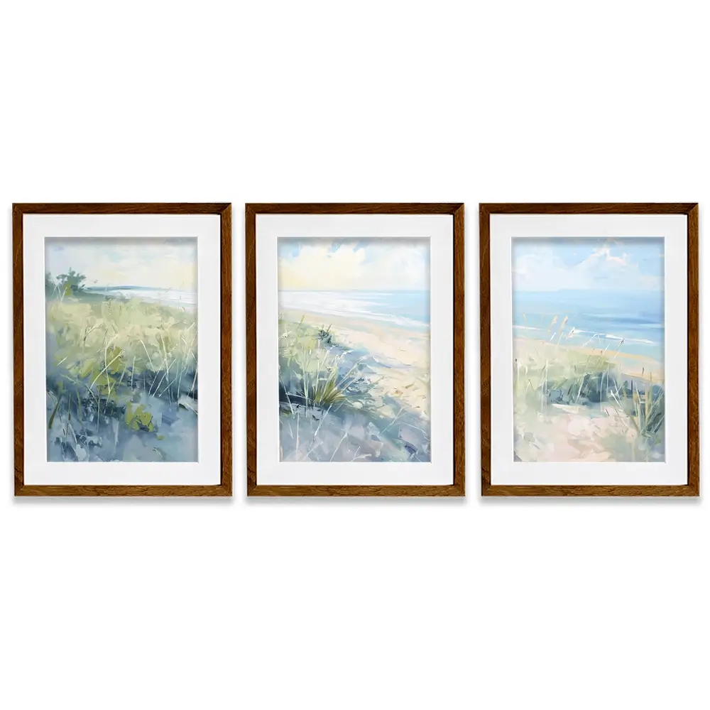 Sunny Day At The Coast Framed Art Print Trio Sunny Day At The Coast Framed Art Print Trio wall art product Gina Kelly - Independent