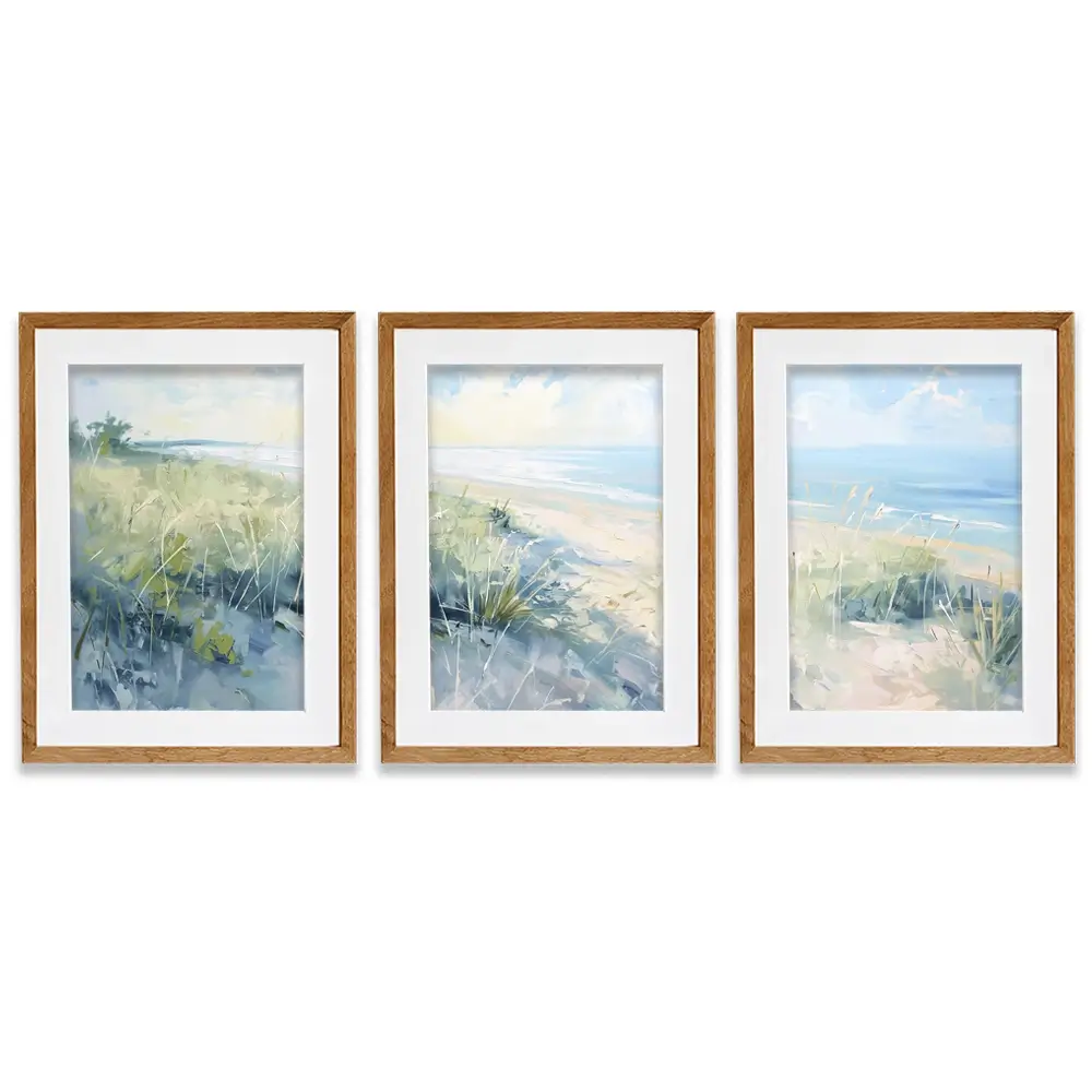 Sunny Day At The Coast Framed Art Print Trio Sunny Day At The Coast Framed Art Print Trio wall art product Gina Kelly - Independent