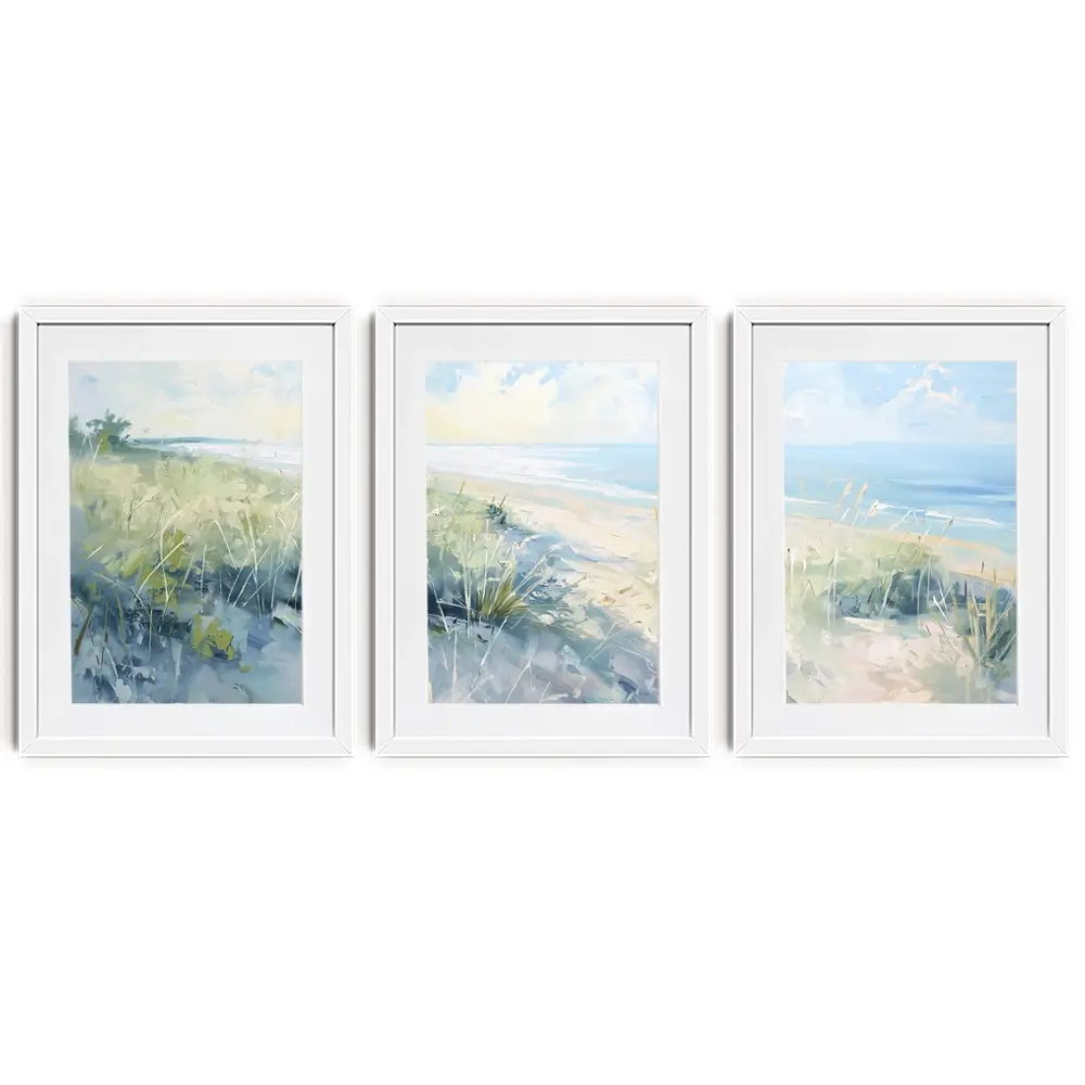 Sunny Day At The Coast Framed Art Print Trio Sunny Day At The Coast Framed Art Print Trio wall art product Gina Kelly - Independent