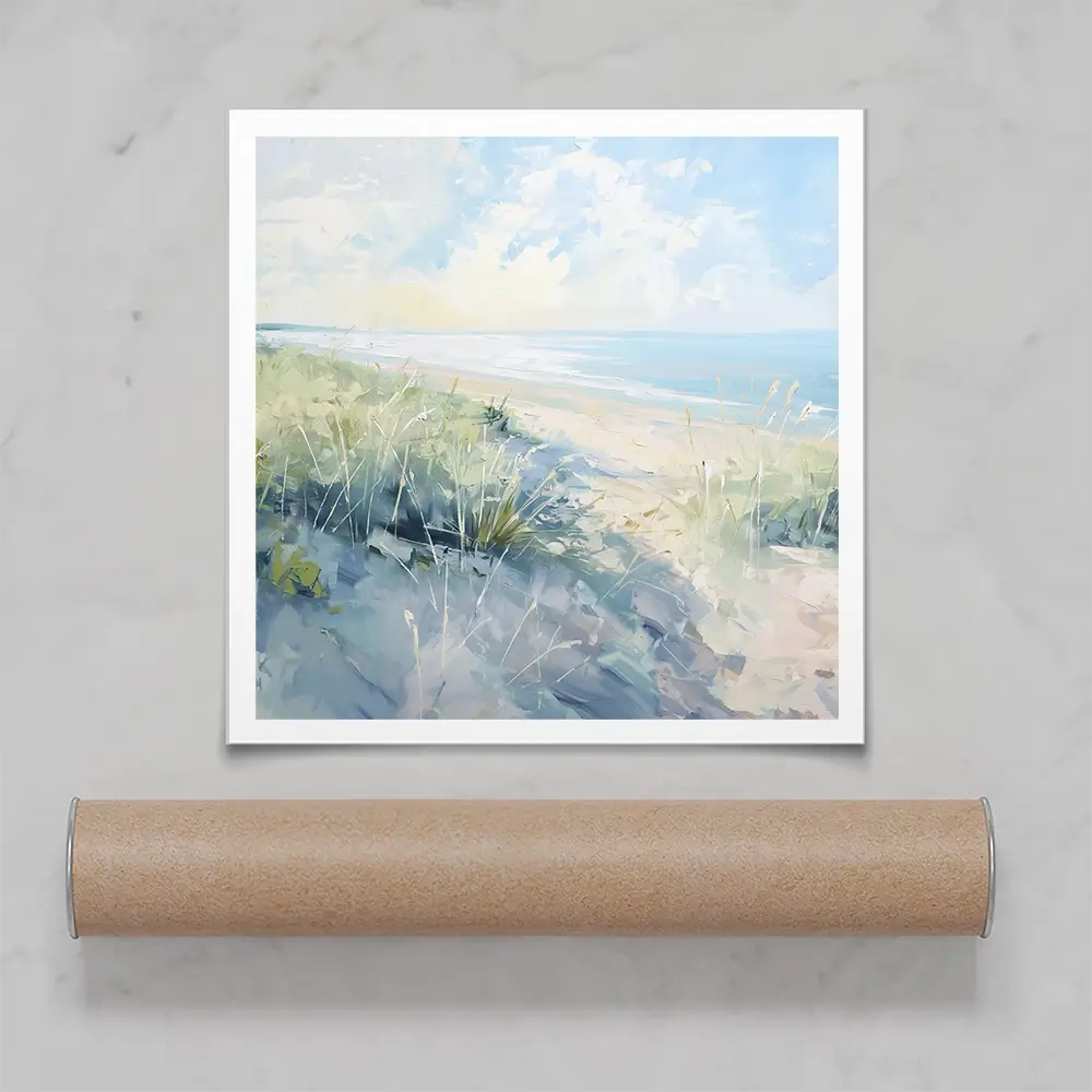 Sunny Day At The Coast Square Art Print Sunny Day At The Coast Square Art Print wall art product Gina Kelly - Independent