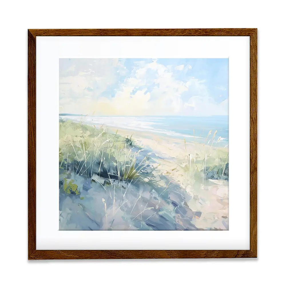 Sunny Day At The Coast Square Framed Art Print Sunny Day At The Coast Square Framed Art Print wall art product Gina Kelly - Independent