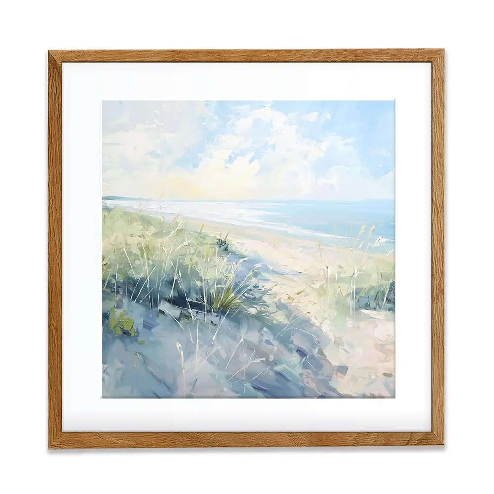 Sunny Day At The Coast Square Framed Art Print Sunny Day At The Coast Square Framed Art Print wall art product Gina Kelly - Independent