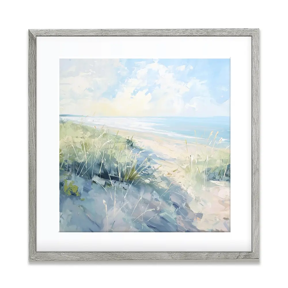 Sunny Day At The Coast Square Framed Art Print Sunny Day At The Coast Square Framed Art Print wall art product Gina Kelly - Independent