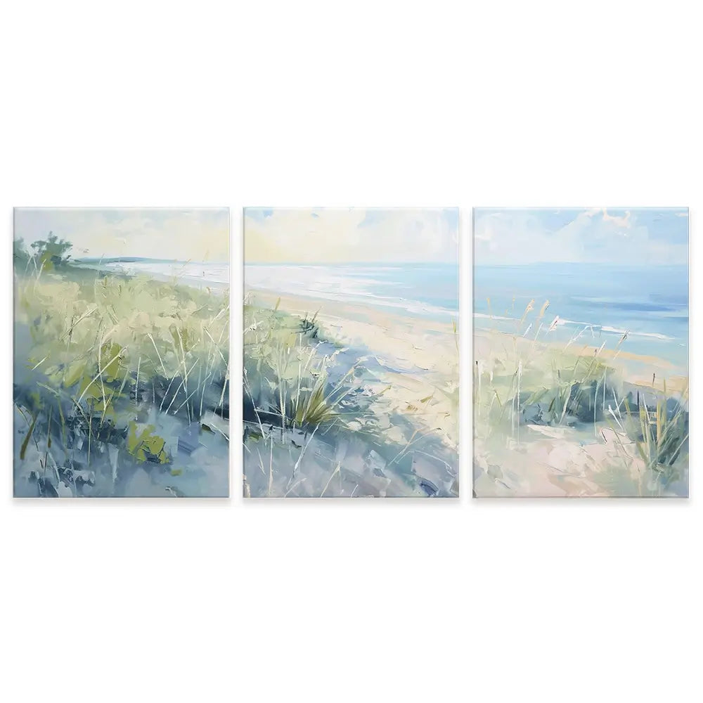 Sunny Day At The Coast Trio Canvas Print Sunny Day At The Coast Trio Canvas Print wall art product Gina Kelly - Independent