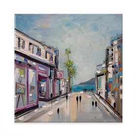Sunny Shopping Day Square Canvas Print Sunny Shopping Day Square Canvas Print wall art product Ekaterina Ermilkina