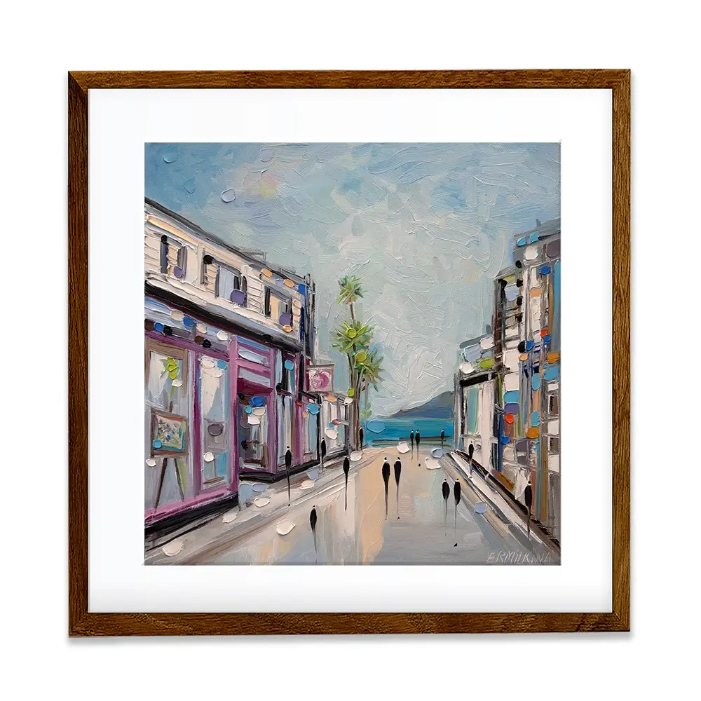 Sunny Shopping Day Square Framed Art Print Sunny Shopping Day Square Framed Art Print wall art product Ekaterina Ermilkina