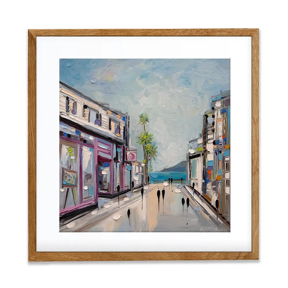 Sunny Shopping Day Square Framed Art Print Sunny Shopping Day Square Framed Art Print wall art product Ekaterina Ermilkina