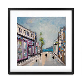 Sunny Shopping Day Square Framed Art Print Sunny Shopping Day Square Framed Art Print wall art product Ekaterina Ermilkina