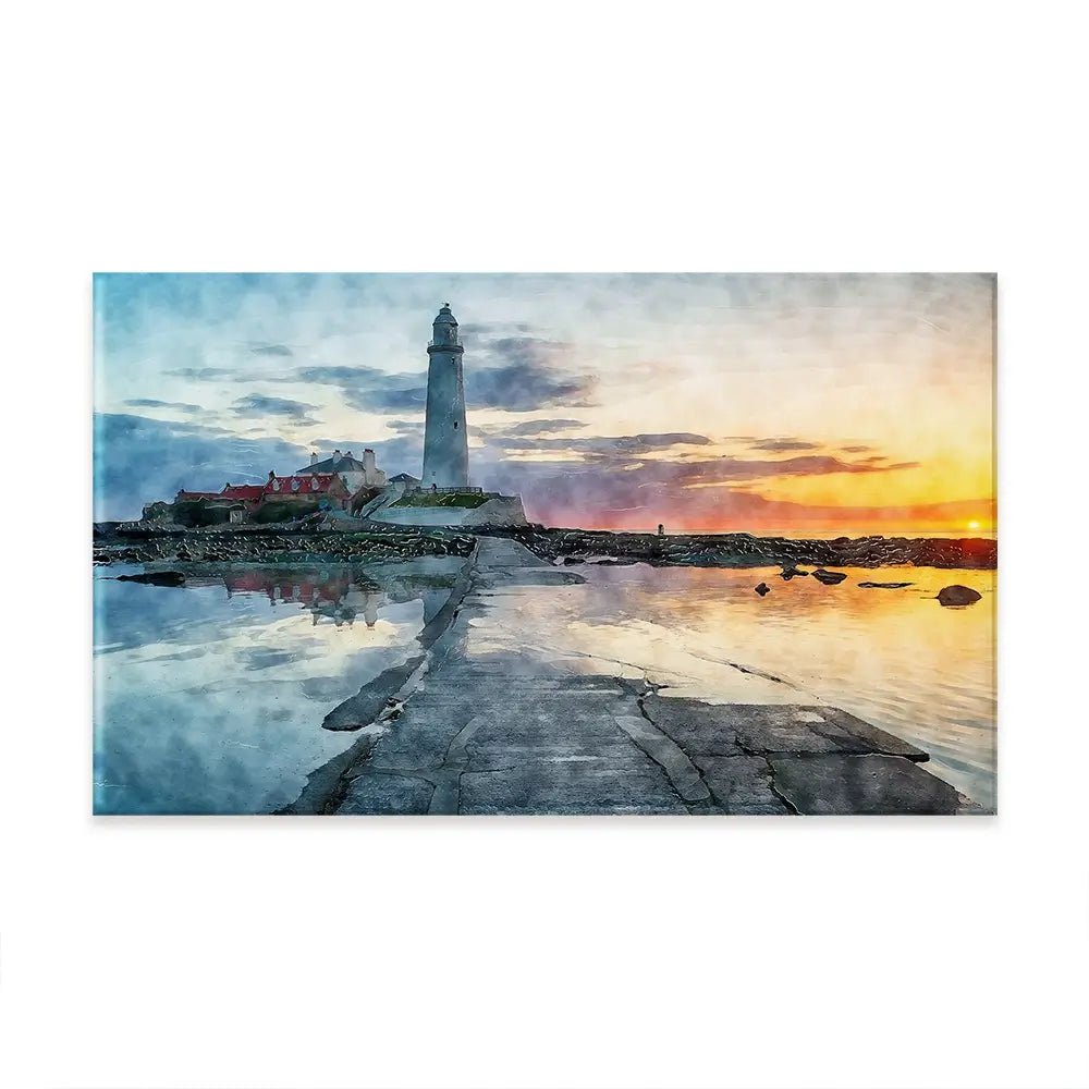 Sunrise Over A Lighthouse Oversized Canvas Print Sunrise Over A Lighthouse Oversized Canvas Print wall art product Art Print Shop