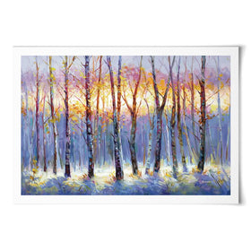 Sunrise Over The Birch Tree Forest Art Print Sunrise Over The Birch Tree Forest Art Print wall art product Leon Devenice