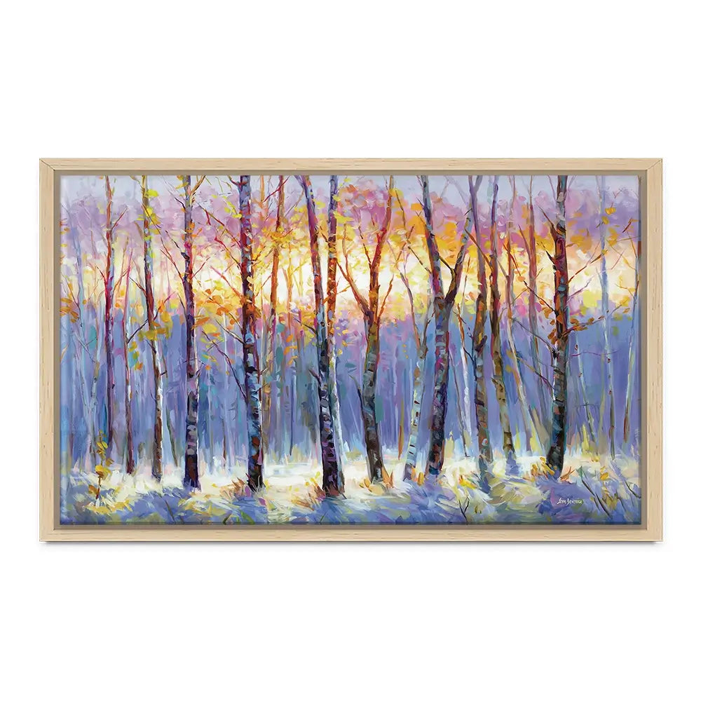 Sunrise Over The Birch Tree Forest Canvas Print Sunrise Over The Birch Tree Forest Canvas Print wall art product Leon Devenice