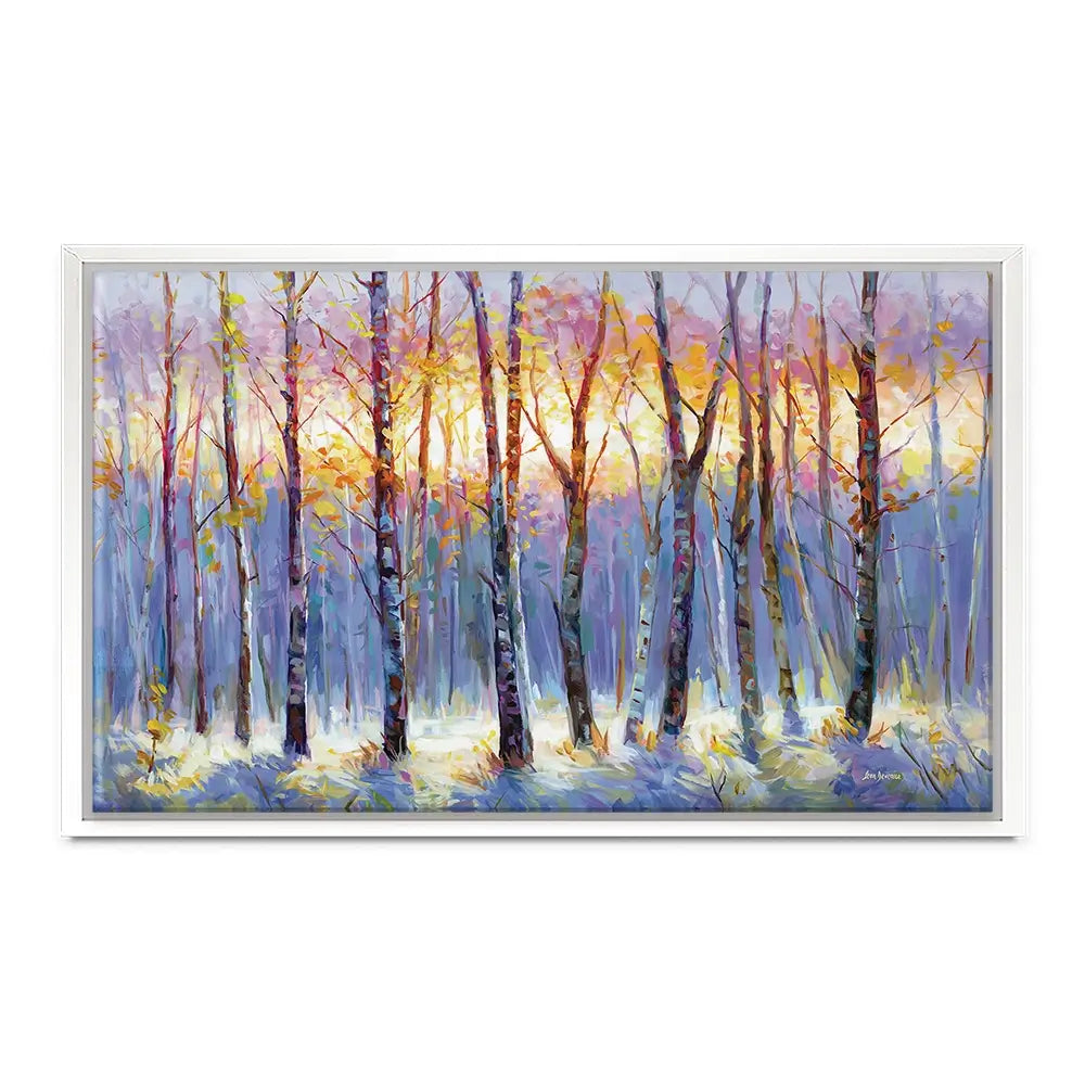 Sunrise Over The Birch Tree Forest Canvas Print Sunrise Over The Birch Tree Forest Canvas Print wall art product Leon Devenice