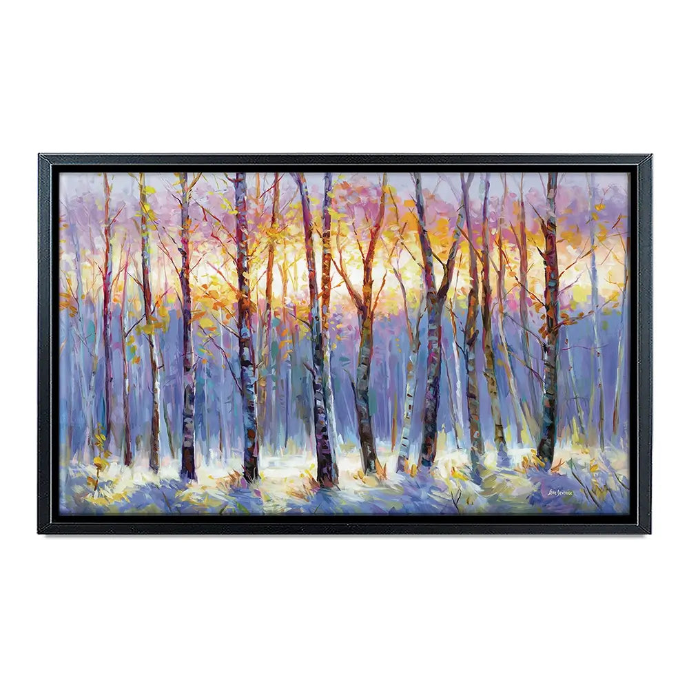 Sunrise Over The Birch Tree Forest Canvas Print Sunrise Over The Birch Tree Forest Canvas Print wall art product Leon Devenice