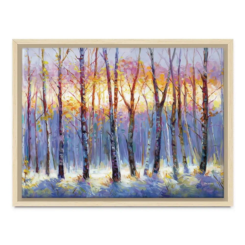 Sunrise Over The Birch Tree Forest Canvas Print Sunrise Over The Birch Tree Forest Canvas Print wall art product Leon Devenice