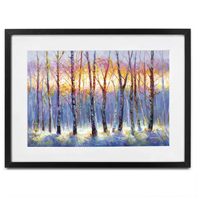 Sunrise Over The Birch Tree Forest Framed Art Print Sunrise Over The Birch Tree Forest Framed Art Print wall art product Leon Devenice