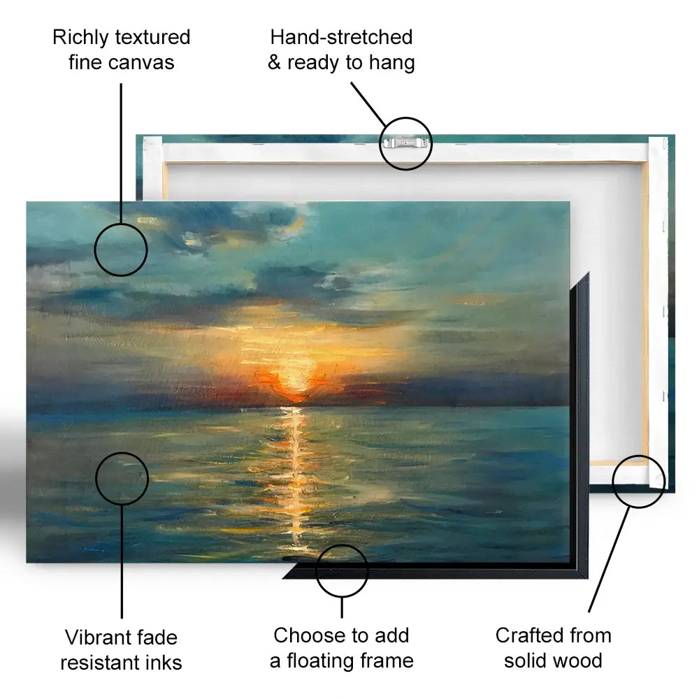 Sunrise Over The Sea Canvas Print Sunrise Over The Sea Canvas Print wall art product OlgaOsa / Shutterstock