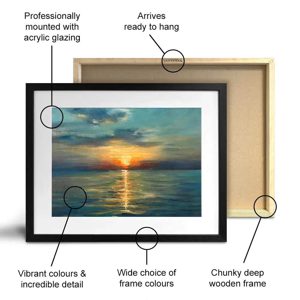 Sunrise Over The Sea Framed Art Print Sunrise Over The Sea Framed Art Print wall art product OlgaOsa / Shutterstock