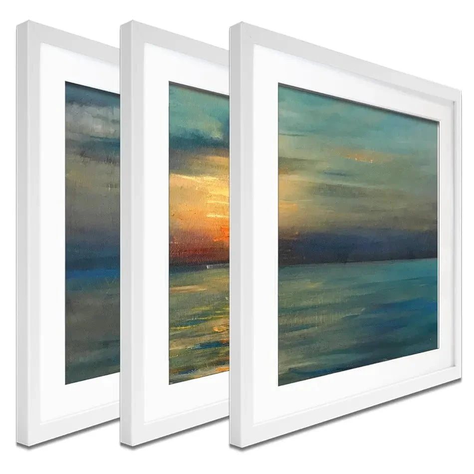 Sunrise Over The Sea Framed Art Print Trio Sunrise Over The Sea Framed Art Print Trio wall art product OlgaOsa / Shutterstock