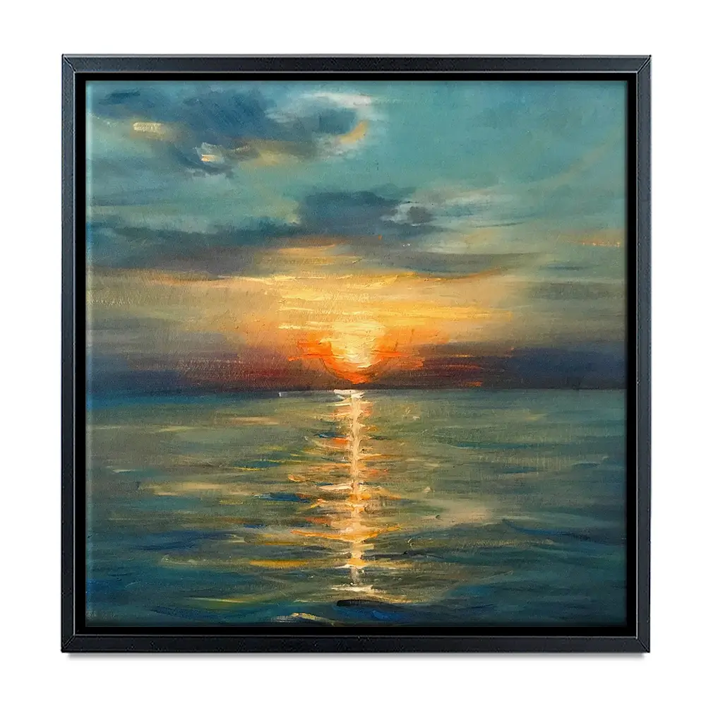 Sunrise Over The Sea Square Canvas Print Sunrise Over The Sea Square Canvas Print wall art product OlgaOsa / Shutterstock