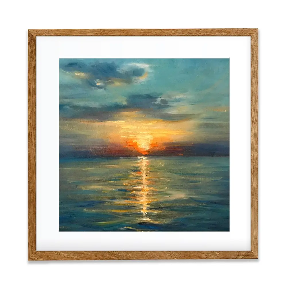 Sunrise Over The Sea Square Framed Art Print Sunrise Over The Sea Square Framed Art Print wall art product OlgaOsa / Shutterstock