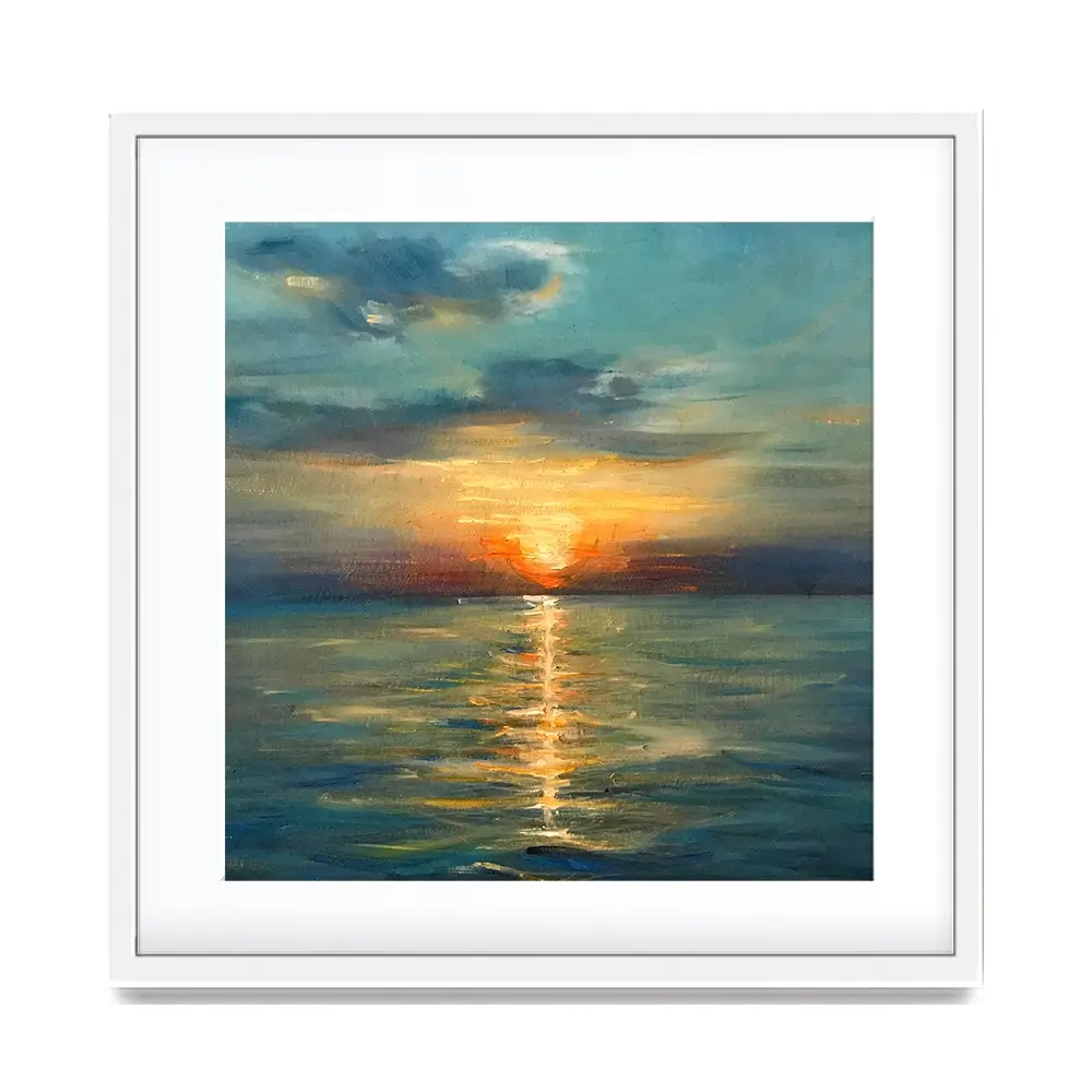 Sunrise Over The Sea Square Framed Art Print Sunrise Over The Sea Square Framed Art Print wall art product OlgaOsa / Shutterstock