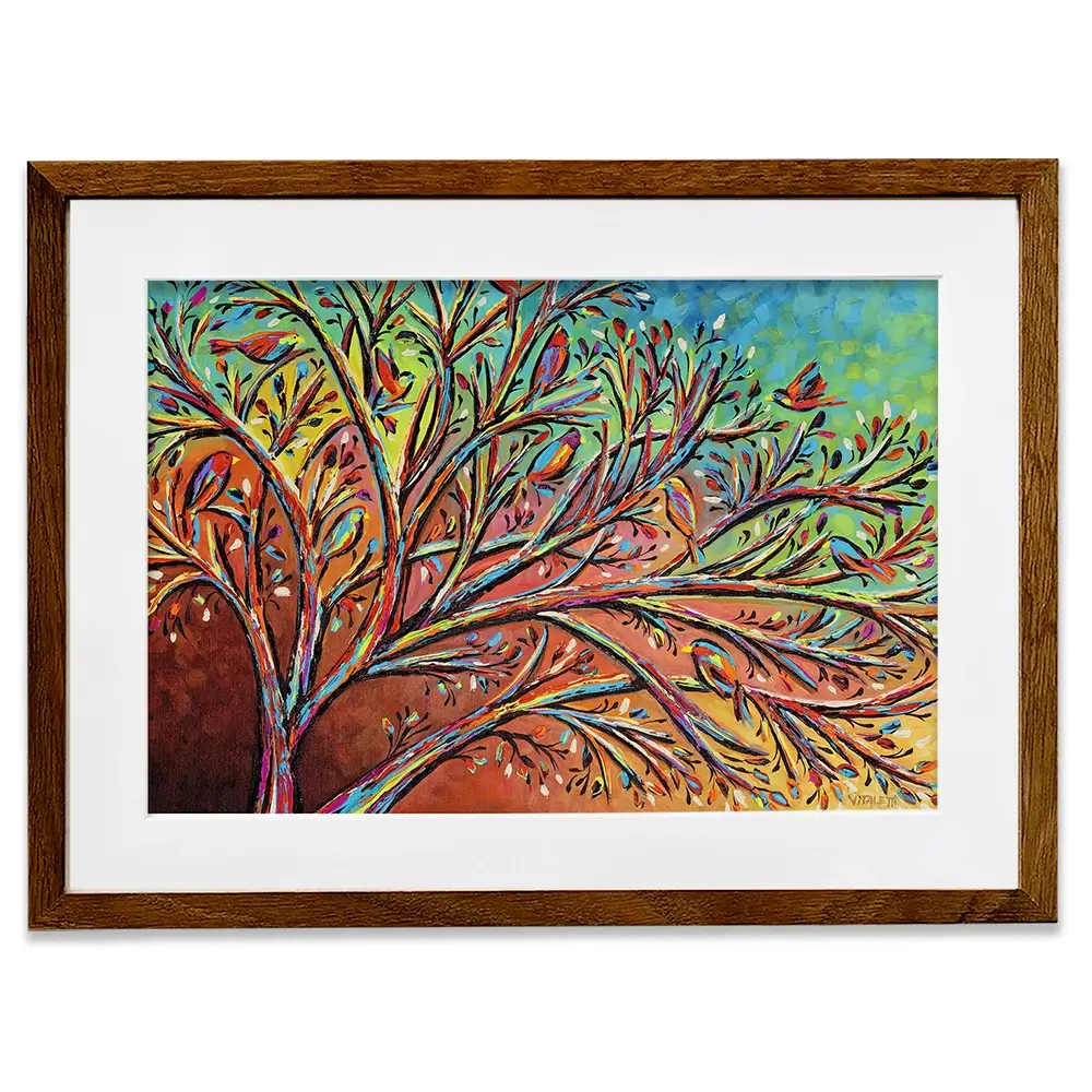 Sunrise Treetop Birds 2 Framed Art Print Sunrise Treetop Birds 2 Framed Art Print wall art product Carolee Vitaletti