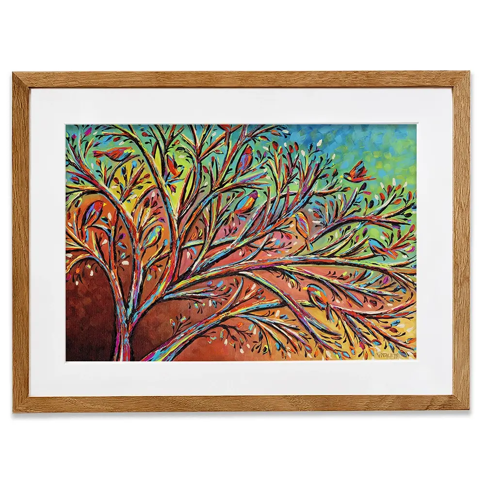 Sunrise Treetop Birds 2 Framed Art Print Sunrise Treetop Birds 2 Framed Art Print wall art product Carolee Vitaletti
