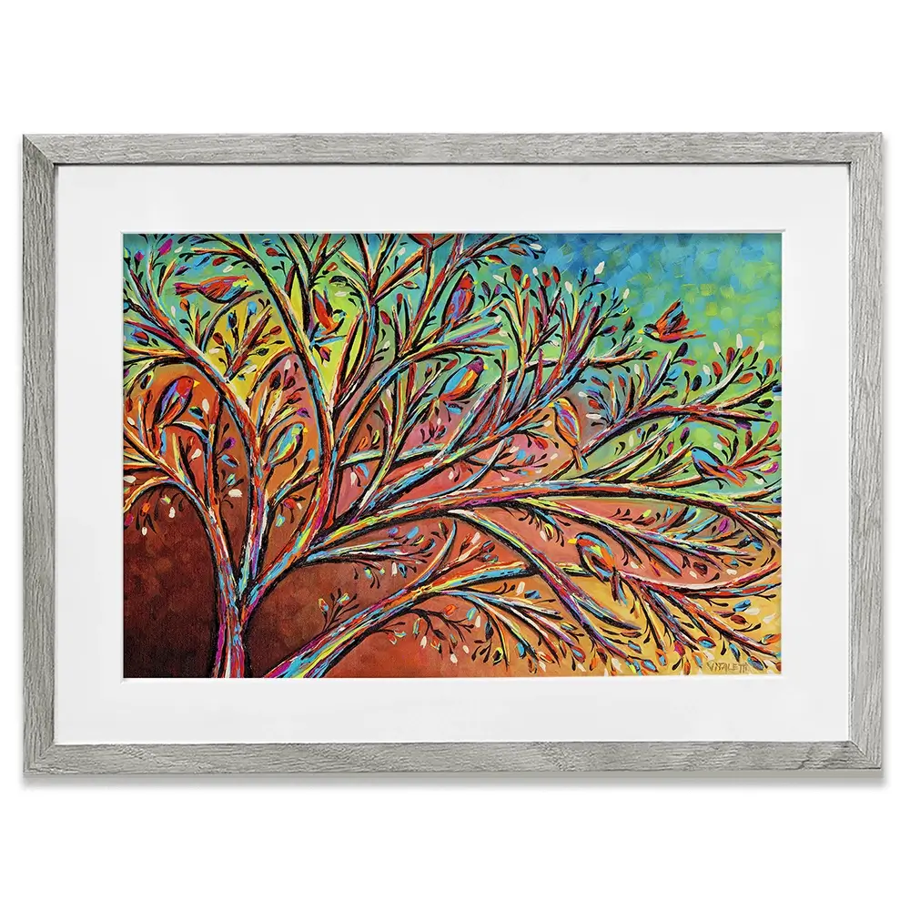 Sunrise Treetop Birds 2 Framed Art Print Sunrise Treetop Birds 2 Framed Art Print wall art product Carolee Vitaletti