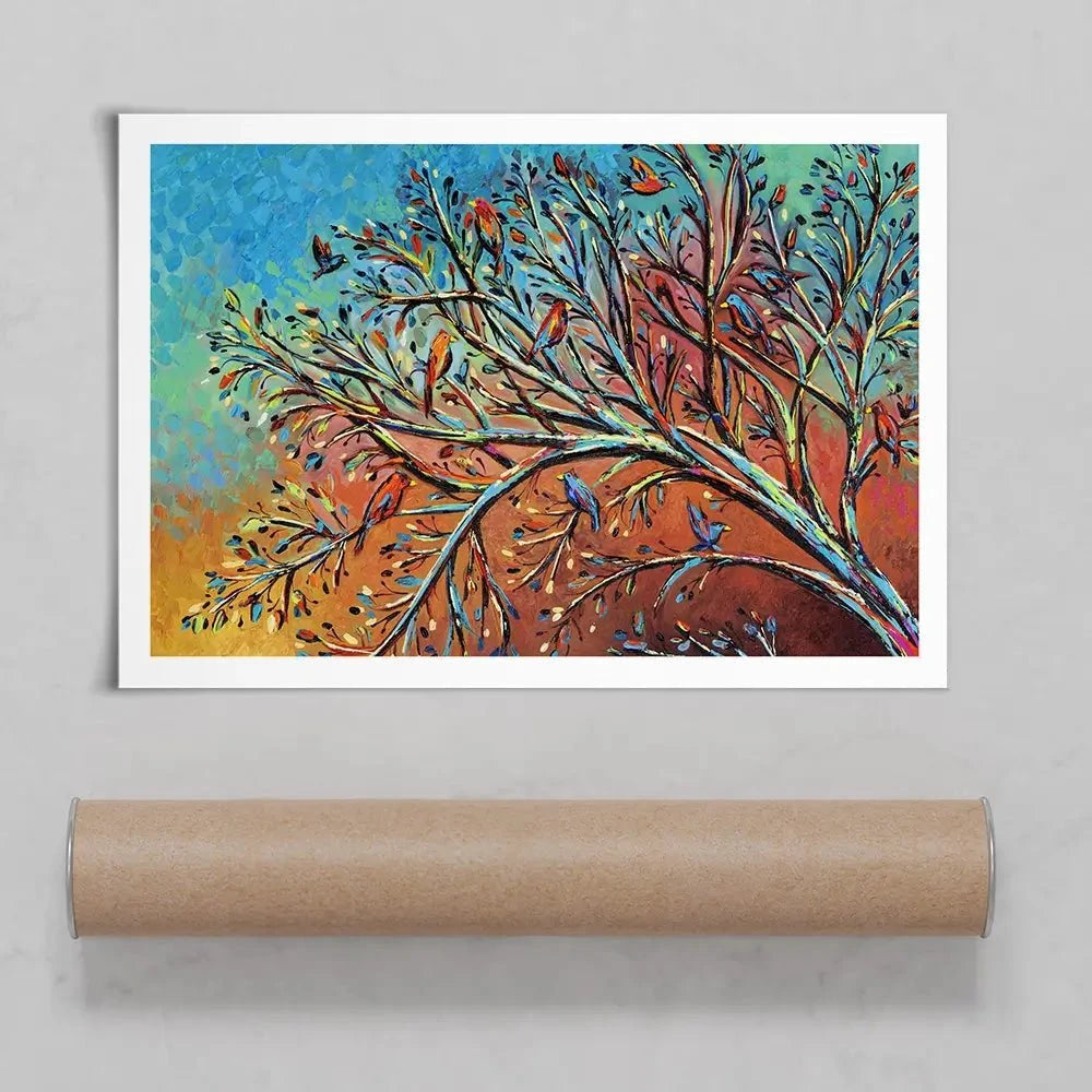 Sunrise Treetop Birds Art Print Sunrise Treetop Birds Art Print wall art product Carolee Vitaletti