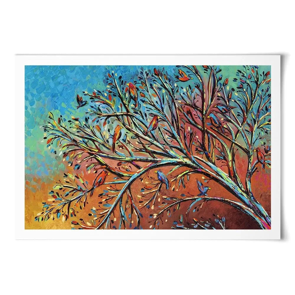 Sunrise Treetop Birds Art Print Sunrise Treetop Birds Art Print wall art product Carolee Vitaletti